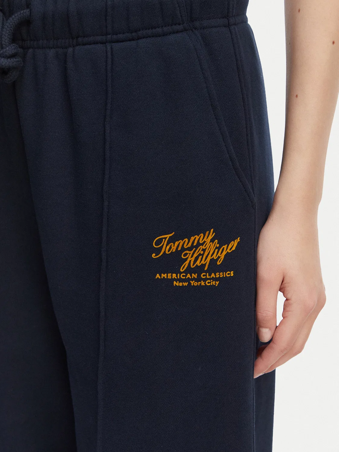 Женские спортивные брюки свободного кроя Logo Exaggerated Seam Tommy Hilfiger, темно-синий — фото 4