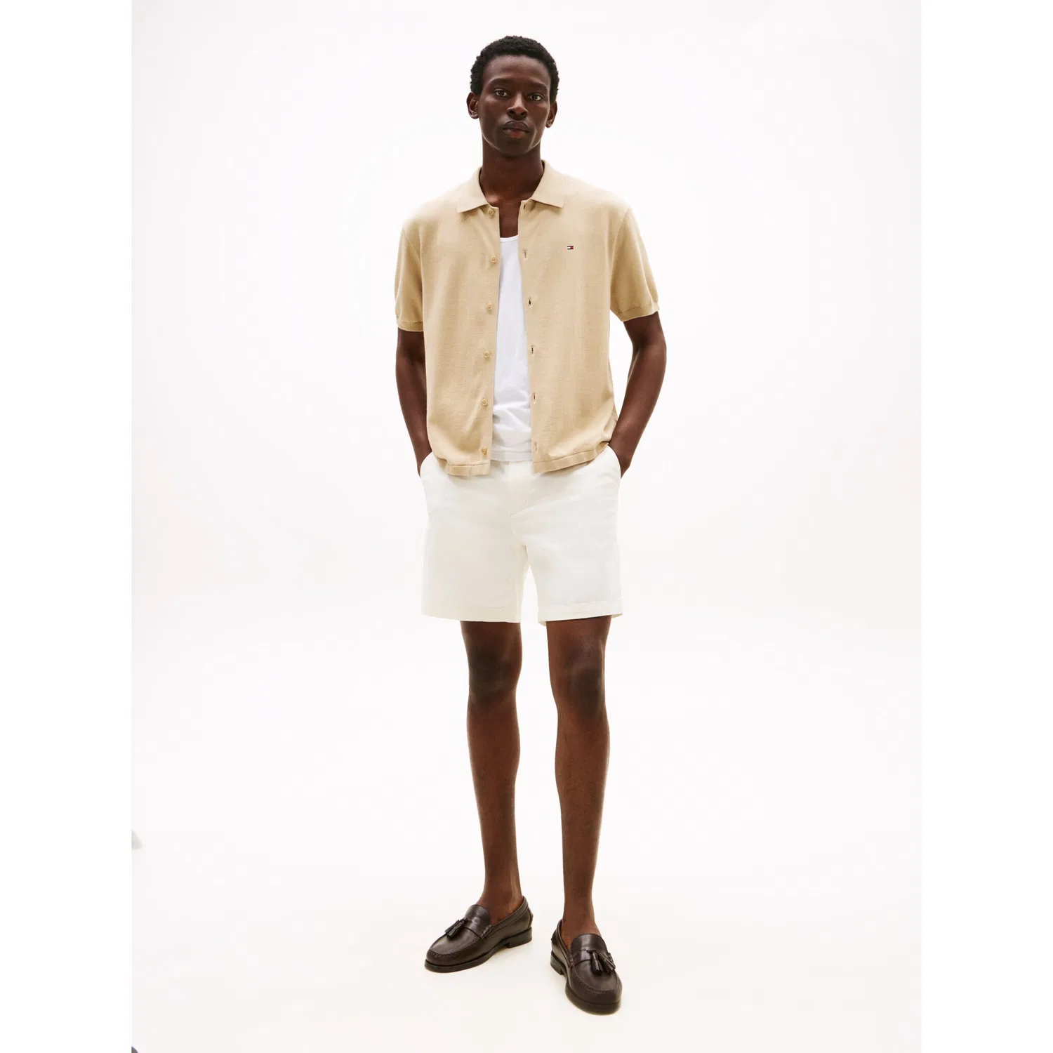 Мужская рубашка с коротким рукавом Essential Cotton SS Over рубашка Tommy Hilfiger, Sandalwood — фото 2