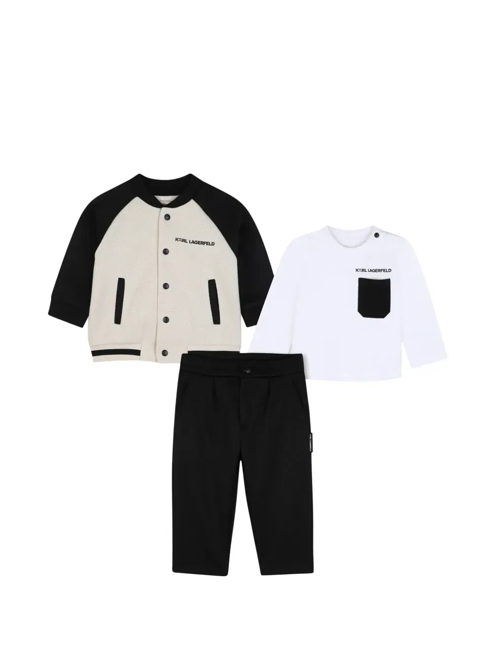 Спортивный костюм с логотипом Karl Lagerfeld Kids, бежевый