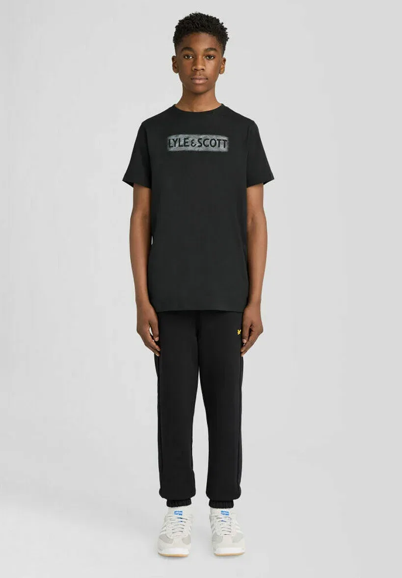 Футболки Ss с графическим логотипом в движении - футболка с принтом Lyle & Scott, Z Jet Black