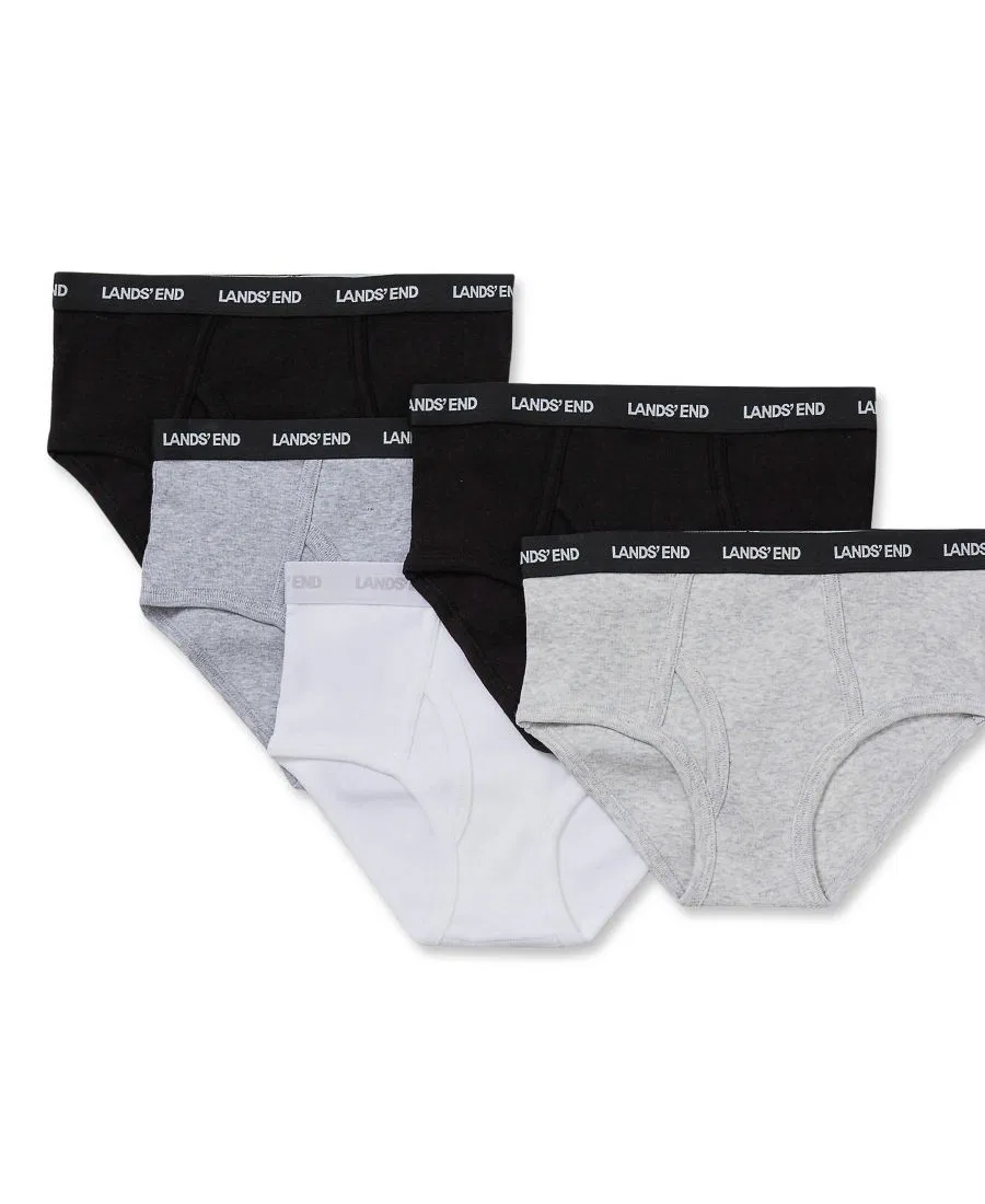 Комплект трусов для мальчиков, 5 шт., с принтом Lands' End, White/Gray/Black