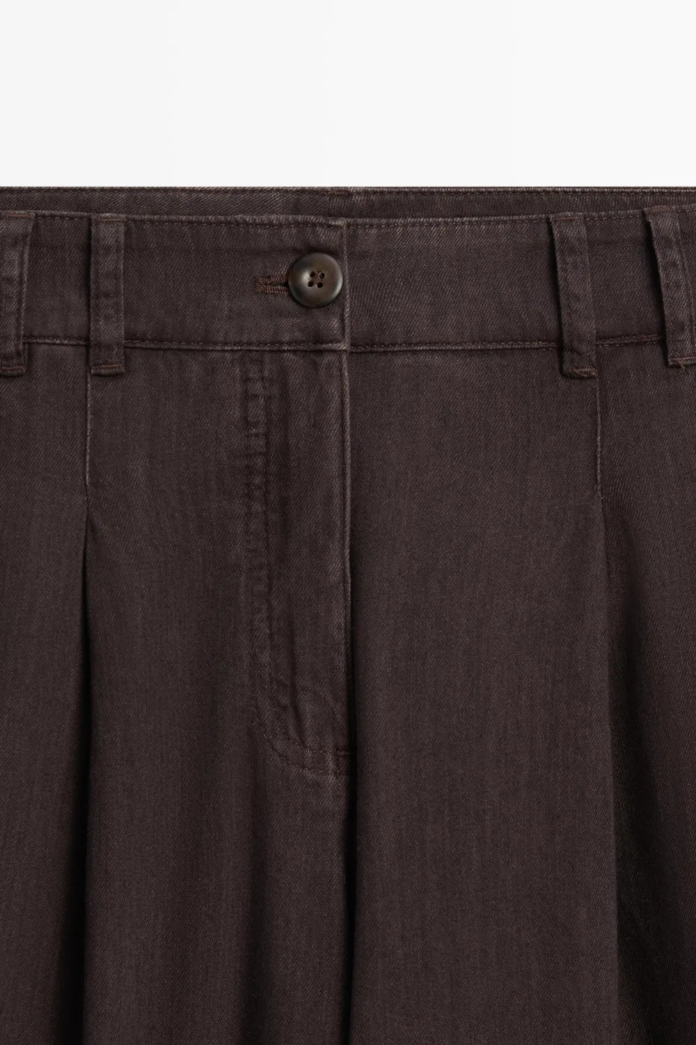 Джинсы Massimo Dutti, прямого кроя со складками, коричневый — фото 4
