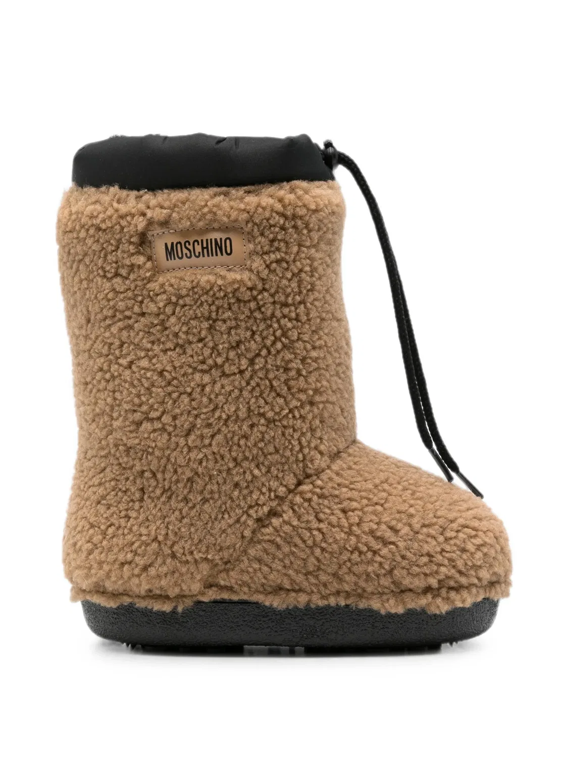 Ботинки из шерпы с нашивкой-логотипом Moschino Kids, коричневый