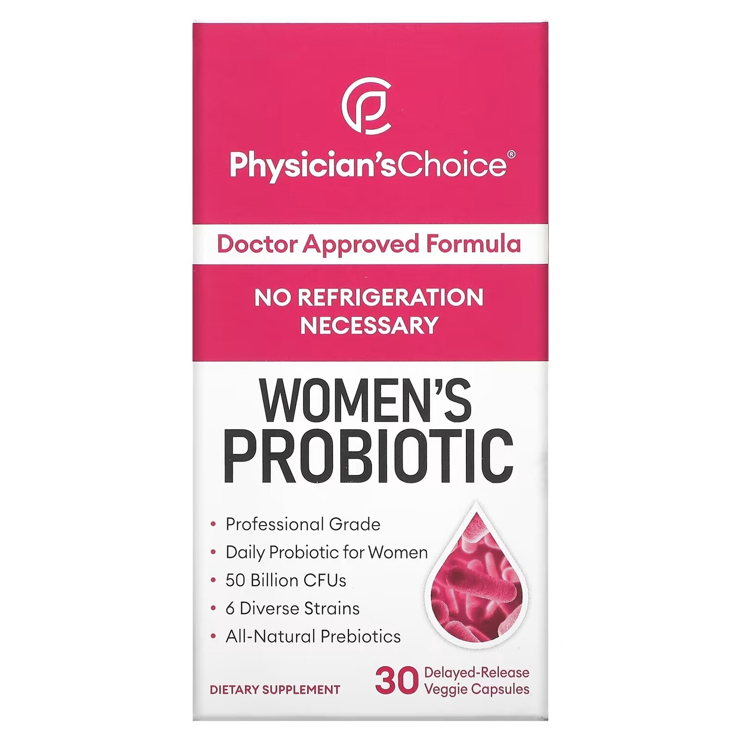 

Пробиотик для Женщин Physician's Choice, 30 растительных капсул
