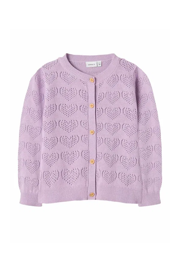 Кардиган хлопковый Knitted long sleeved Name It Lavendula, лавандовый