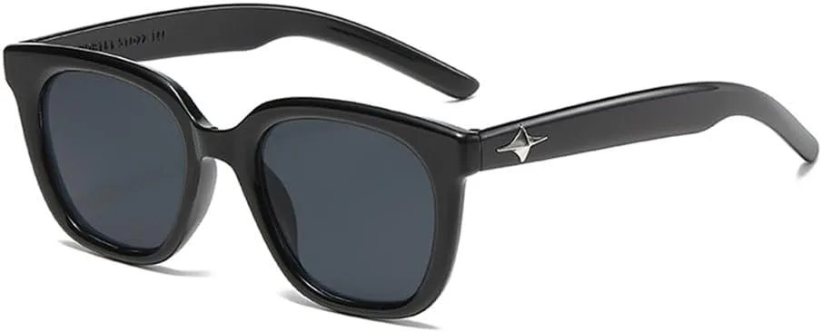 

Женские модные солнцезащитные очки LVTFCO, прозрачные, квадратные, в стиле ретро, ​​для активного отдыха, винтажные, с защитой от УФ-излучения UV400, Black