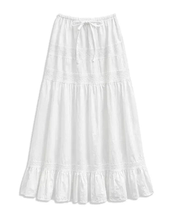 Детская юбка для девочек с ярусным дизайном Sofie Tiered Maxi Skirt KatieJ NYC, белый