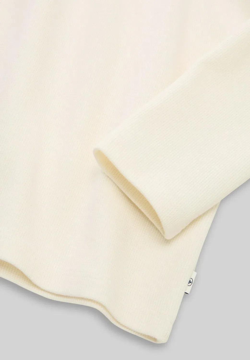 Футболка langarmshirt mit rundhalsschnitt - топ с длинными рукавами Tom Tailor, Wool White — фото 3