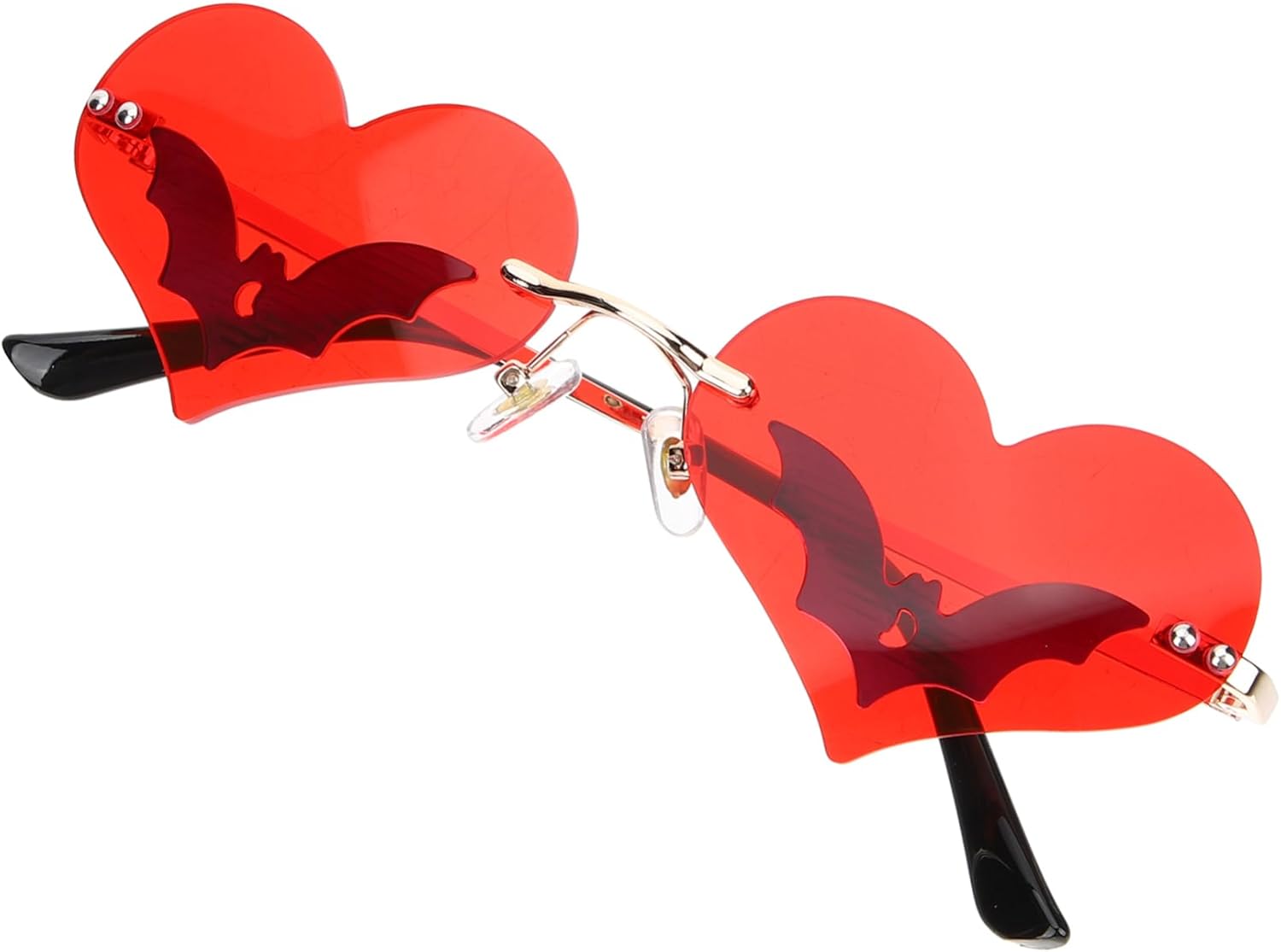 

Солнцезащитные очки без оправы в форме сердца для женщин и мужчин. Стильный аксессуар для костюмированных вечеринок, свадеб и других торжественных мероприятий WRITWAA, Red