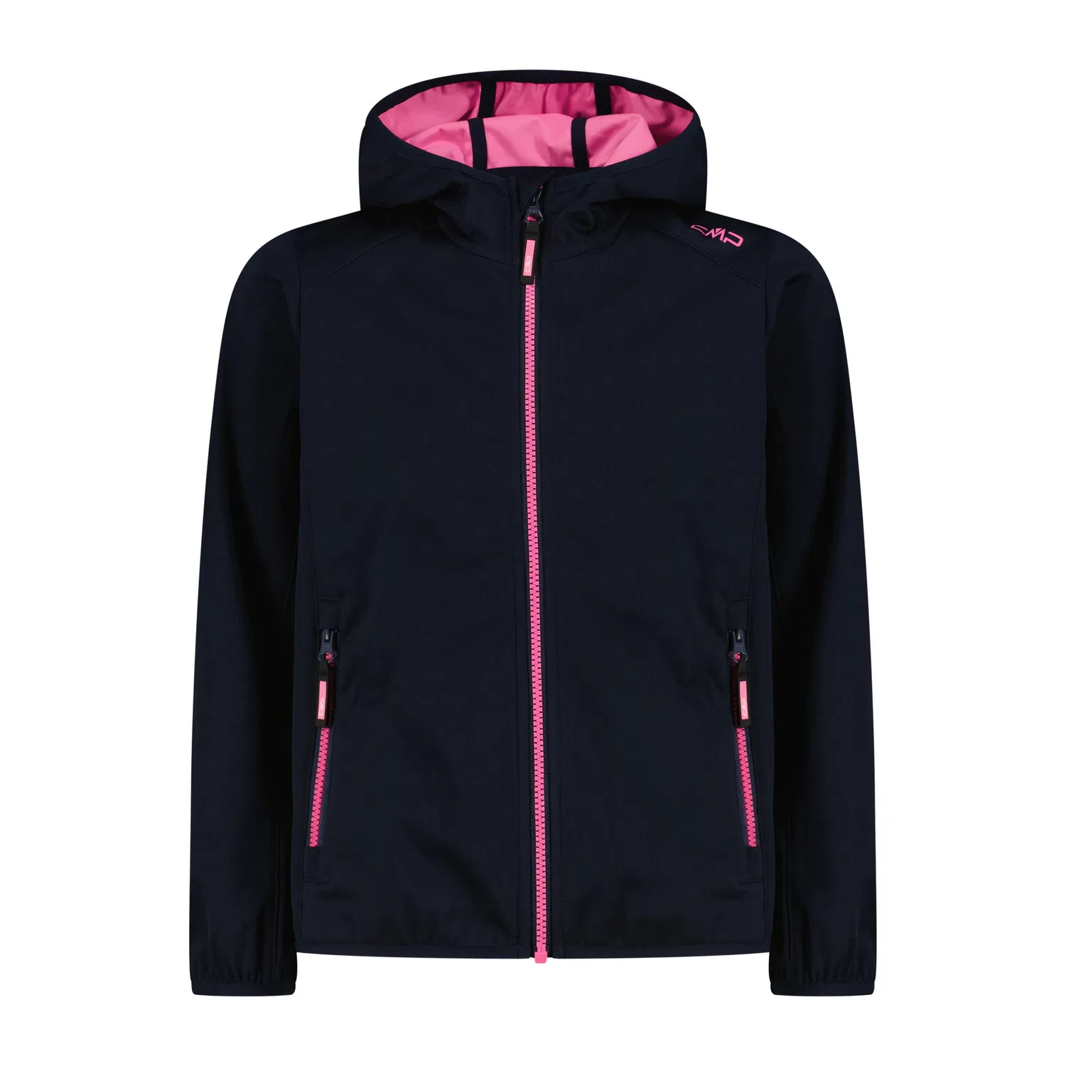 Детская ветрозащитная куртка Girl Jacket Fix Hood Cmp, Цвет Dunkelblau Navyblau Magentapink