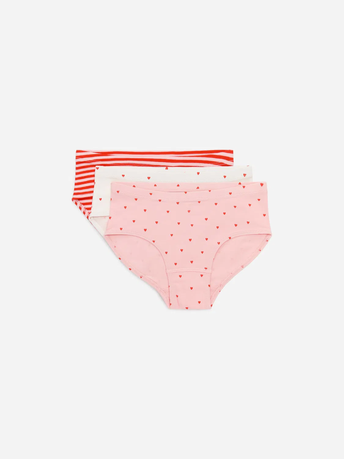 Трусы из хлопкового трикотажа, комплект из 3 штук Arket, Weiß/Rot/Rosa