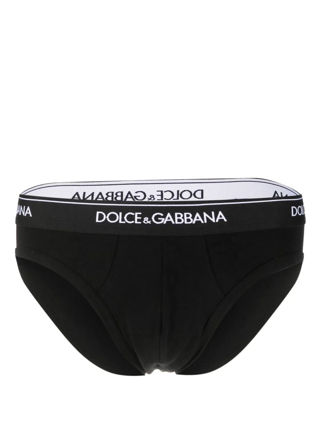 Dolce & Gabbana Трусы с Логотипом на Поясе в Черно-Белом — фото 2