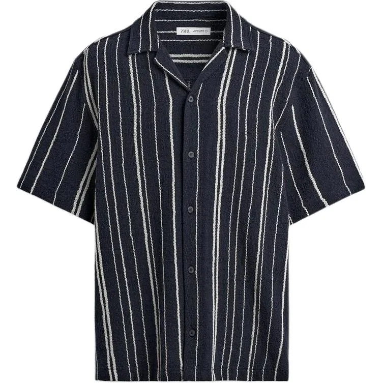 Мужская рубашка с принтом Sea Blue ZARA, Sea Blue