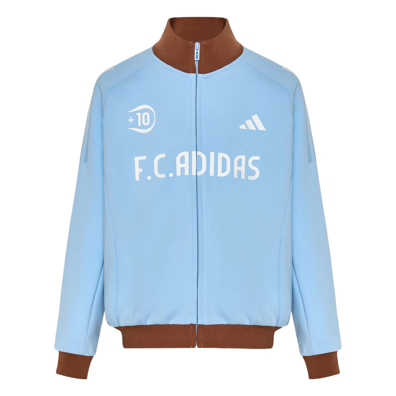 Детская куртка с воротником-стойкой Adidas, Blue/Soft Brown