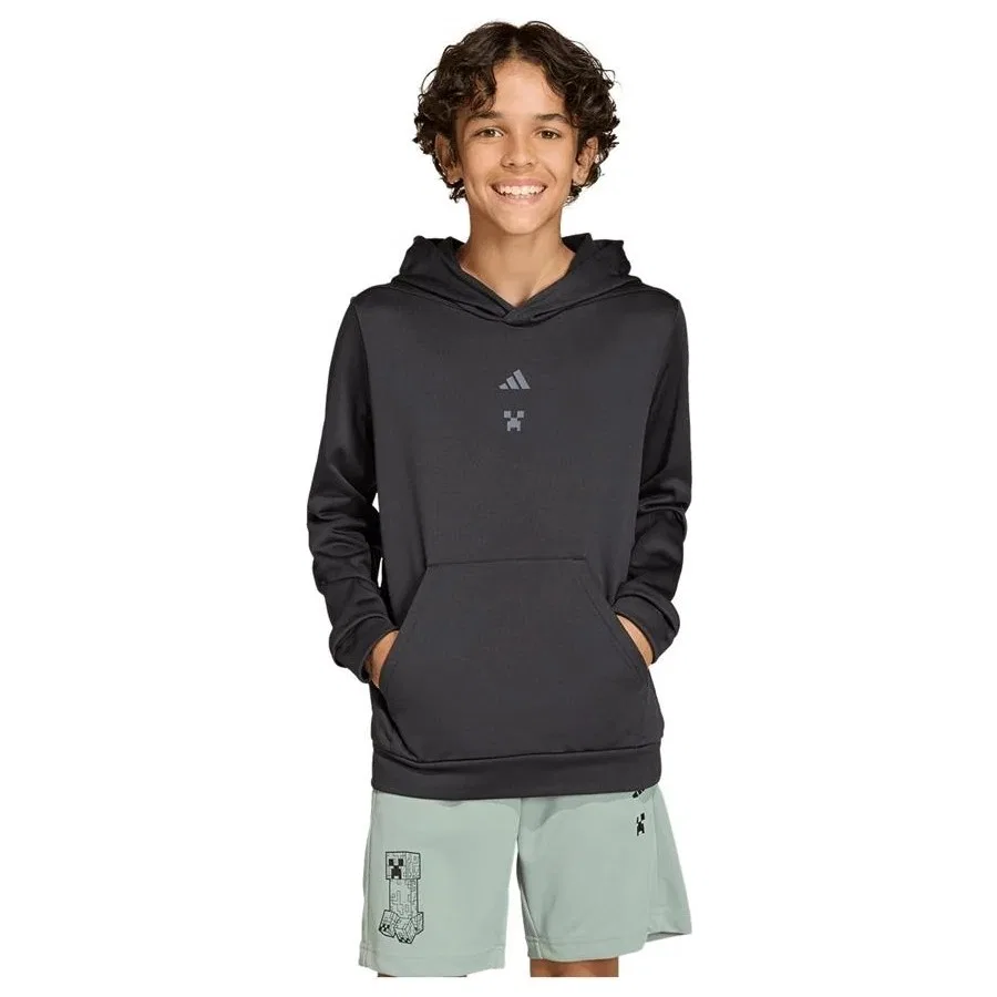 Детский свитшот с капюшоном J MC Hoodie KA0232 adidas, Черный — фото 2