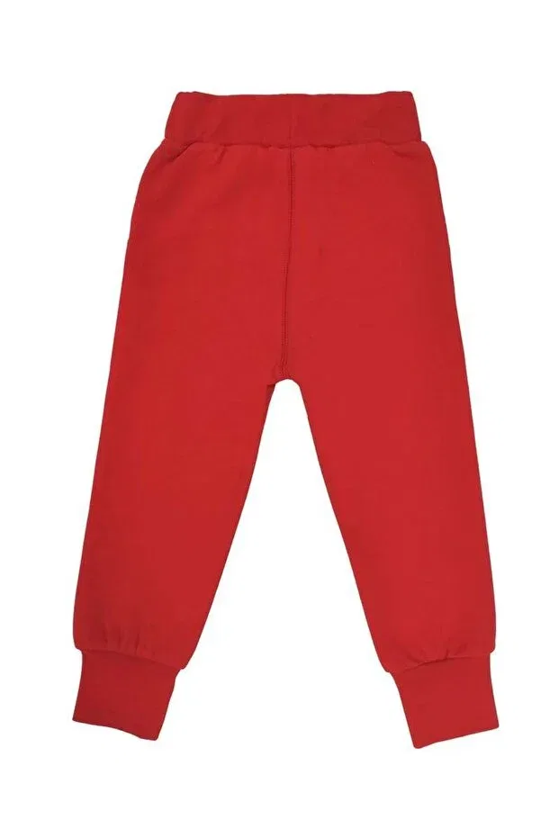Детские спортивные штаны для девочек хлопковые Basics Organickid, Red — фото 4
