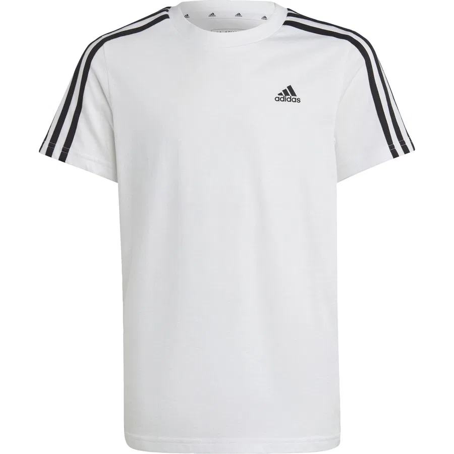 Футболка с длинным рукавом Essentials 3-Stripes Cotton Tee adidas, Бело-черный
