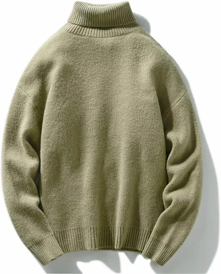 

Мужской корейский водолазный свитер из шерсти Slim Fit HEYDHSDC