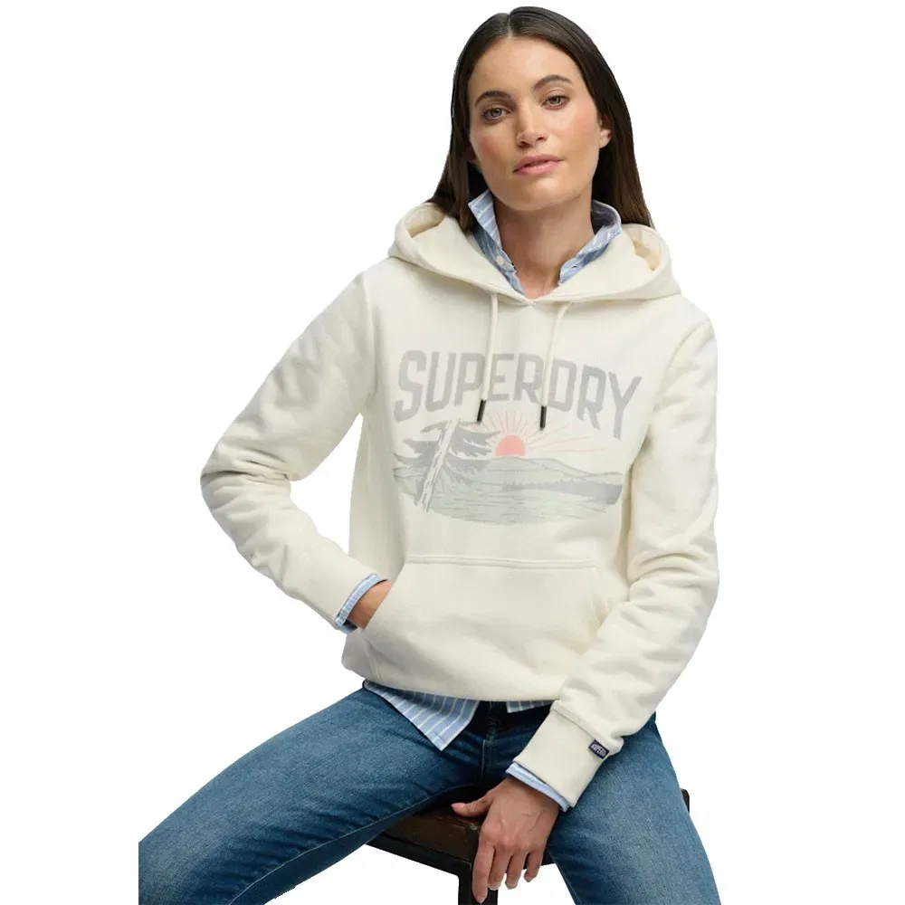 Худи Relaxed Fit Retro Outdoor Superdry, бежевый — фото 4