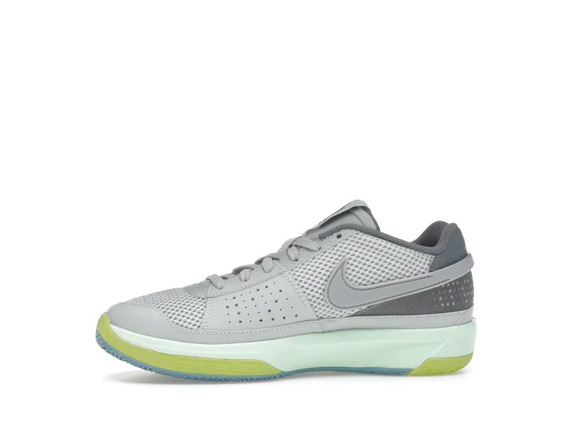 Детские кроссовки для мальчиков с длинным шнурком Nike Ja 1, Light Silver/Cyber Green/Cool Grey/Granite — фото 3