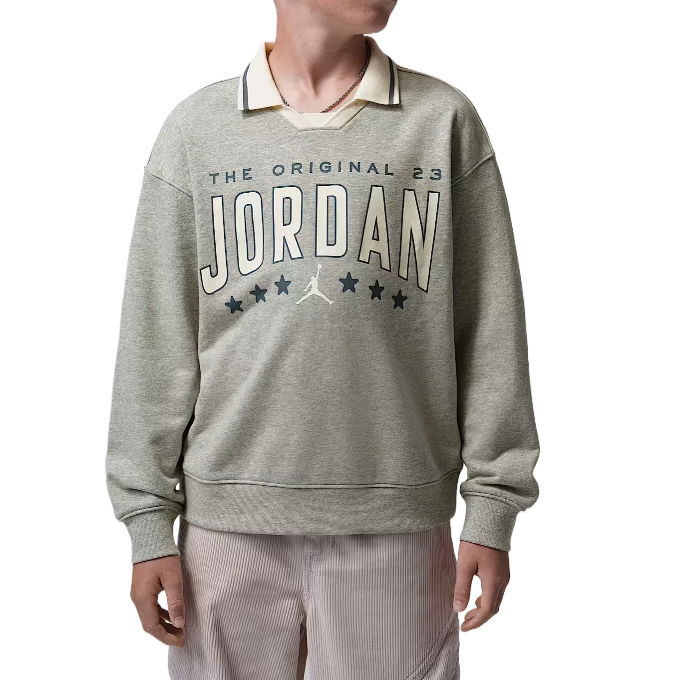 Детский свитшот с отложным воротником Heather Gray Jordan