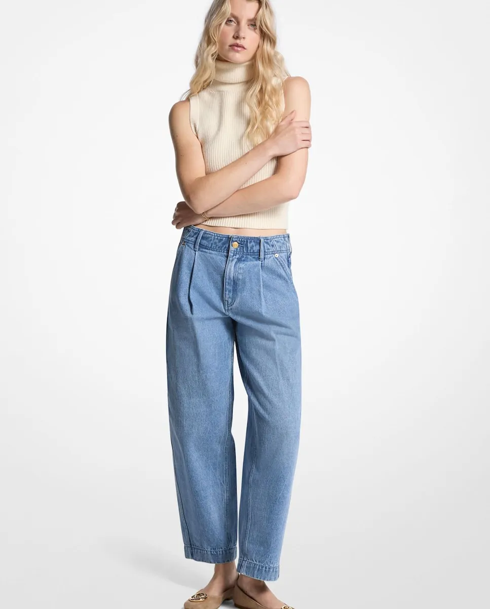 

Женские джинсы свободного кроя с высокой талией и зауженными ногами Michael Michael Kors, индиго