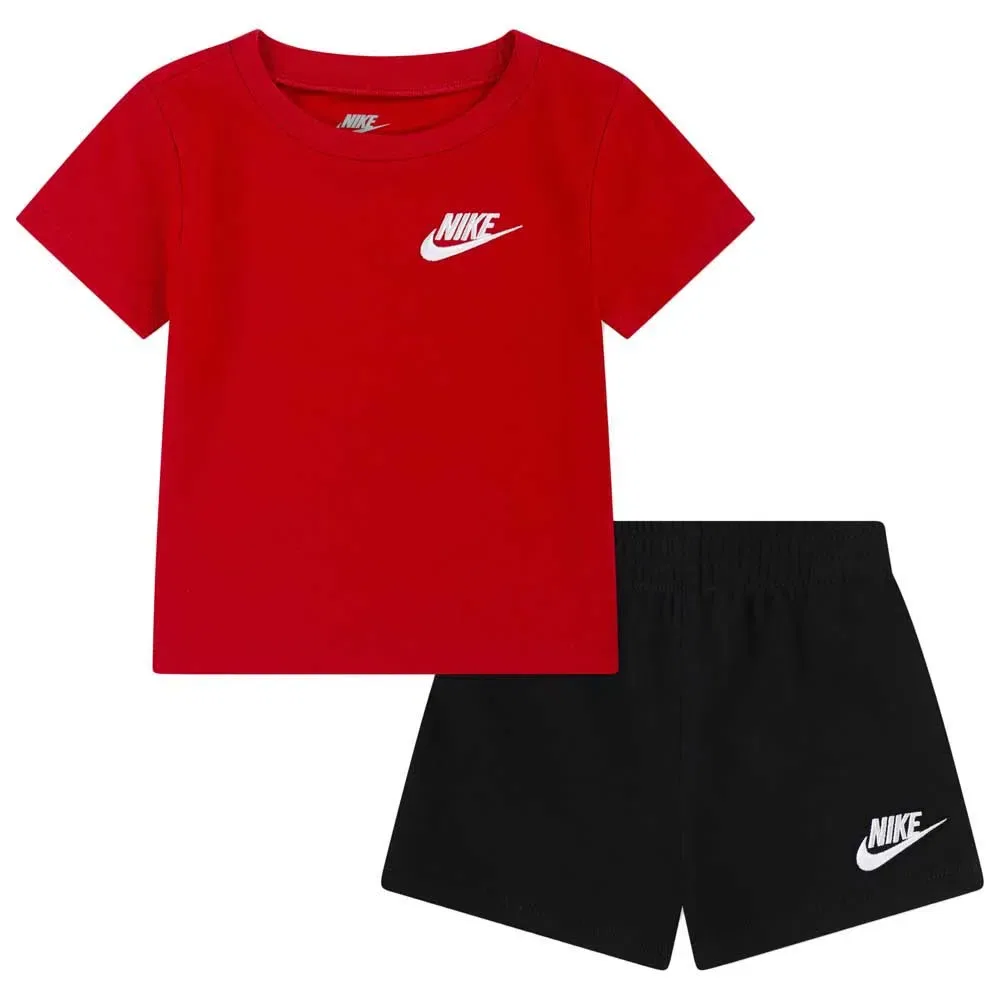 Детский комплект для девочек с коротким рукавом Nike Club Lbr Knit, Black
