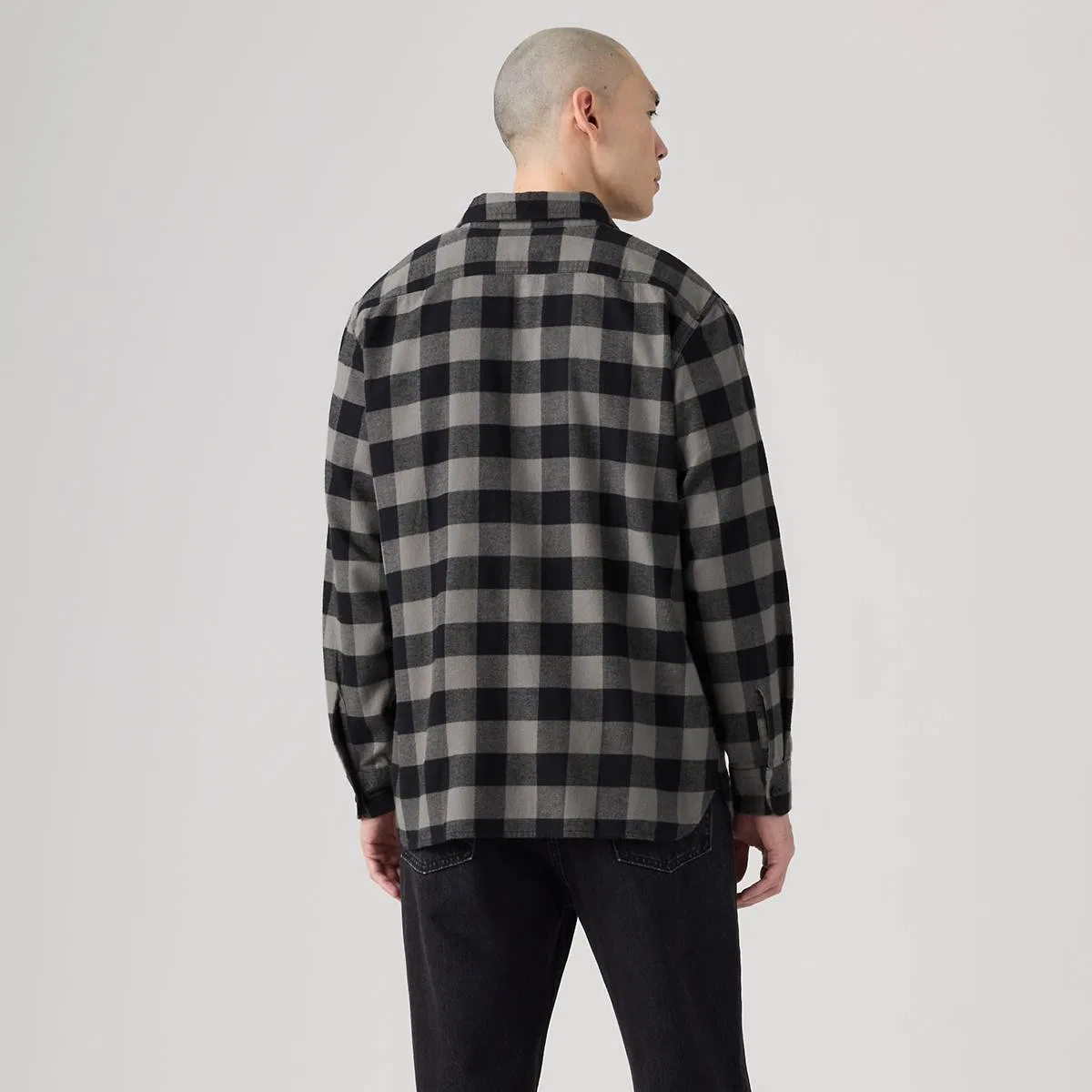 Классический непринужденный рабочий стиль в фланелевой рубашке Levi's, Bandurria Plaid Pewter - Grey — фото 4