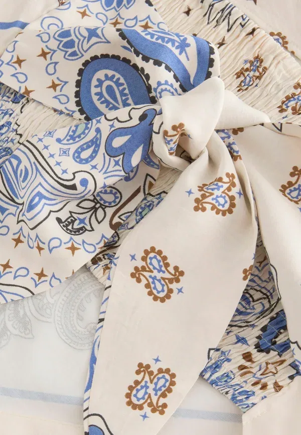 Топ с узором пейсли Regular Fit Next, Cream Blue Paisley, голубой — фото 3