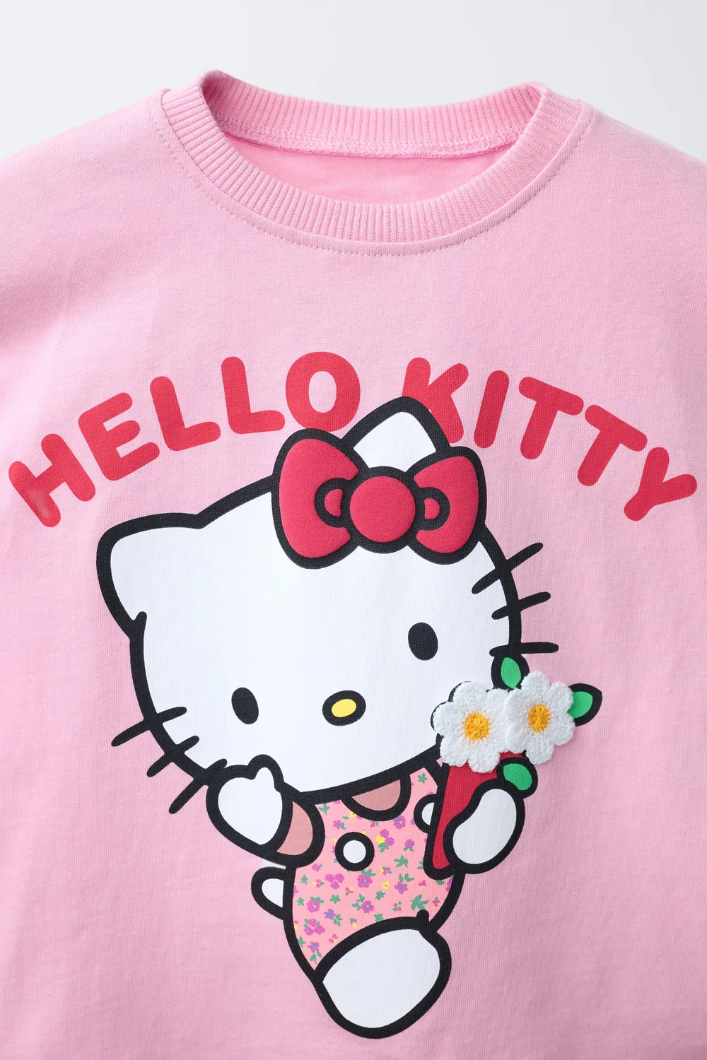 Футболка с принтом Hello Kitty Sanrio ZARA, Pink — фото 3