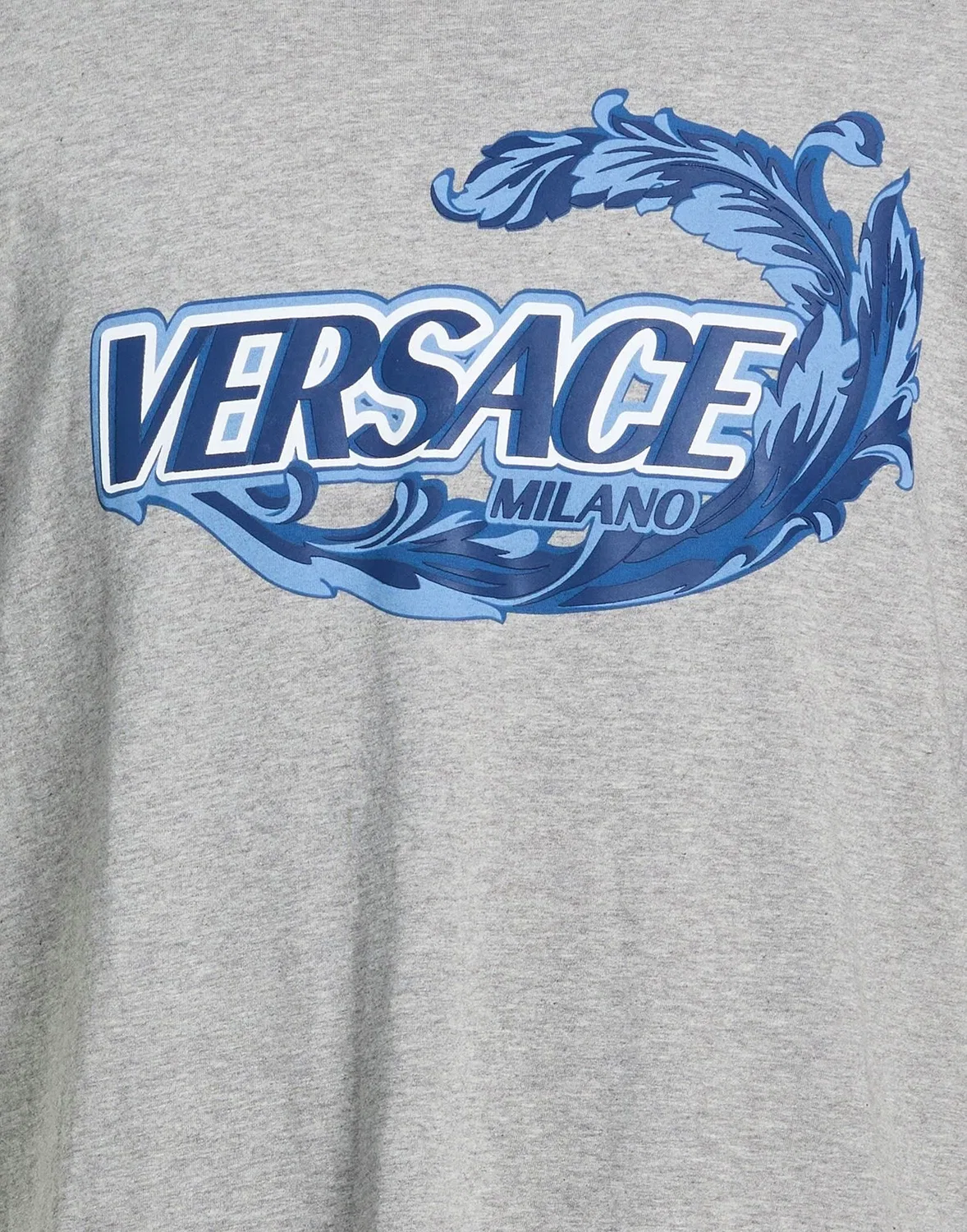 Мужская футболка с принтом Versace, серый — фото 4