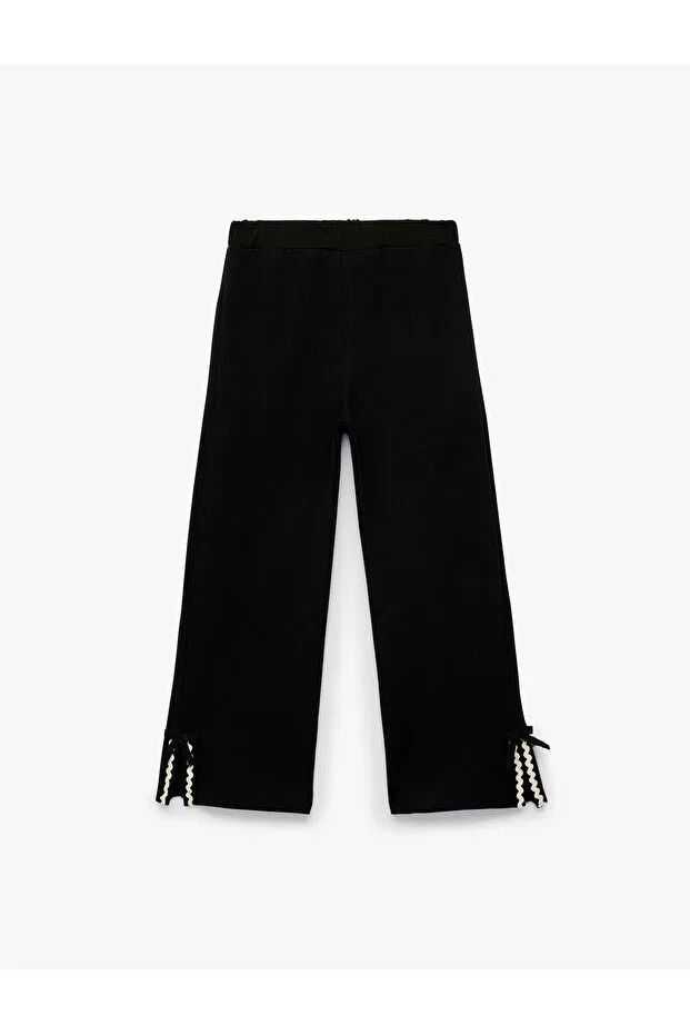 Детские брюки для девочек широкие с бантом Koton, Black