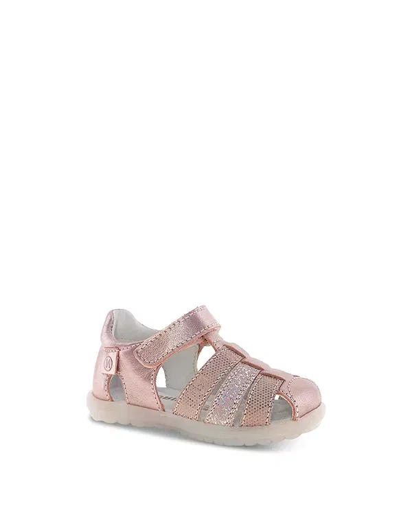 Детские сандалии для девочек с ремешками Naturino, Metallic Pink