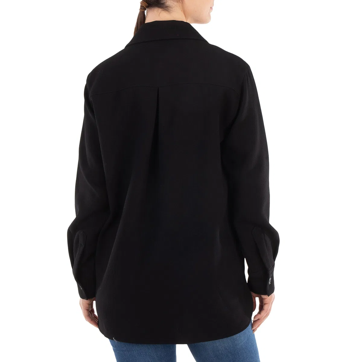 Блейзер женский шерстяной с длинным рукавом Long Sleeve Wool Blazer Polo Ralph Lauren, Black — фото 4