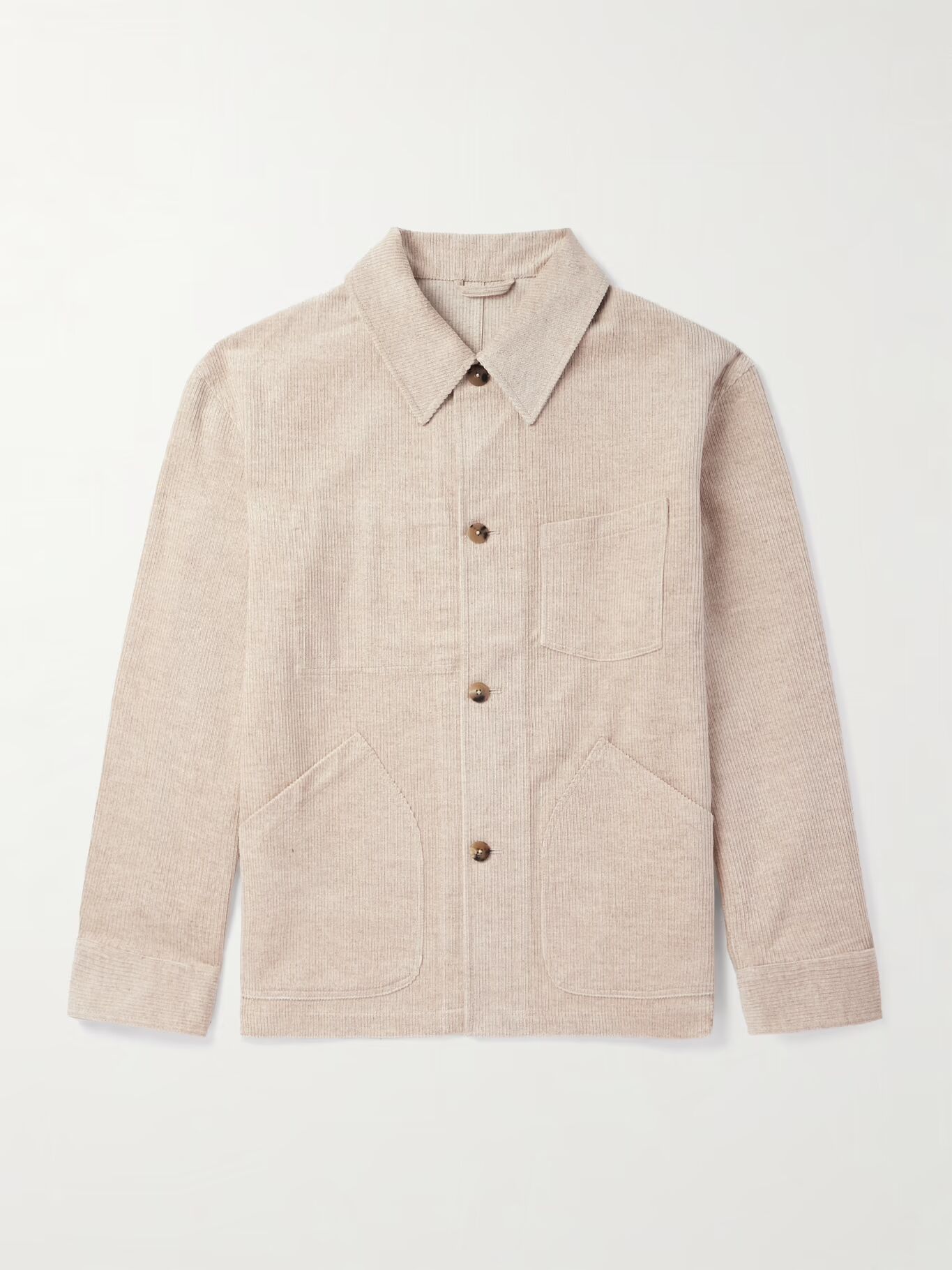 

Верхняя рубашка из смеси хлопка и льна вельвет DE BONNE FACTURE, кремовый