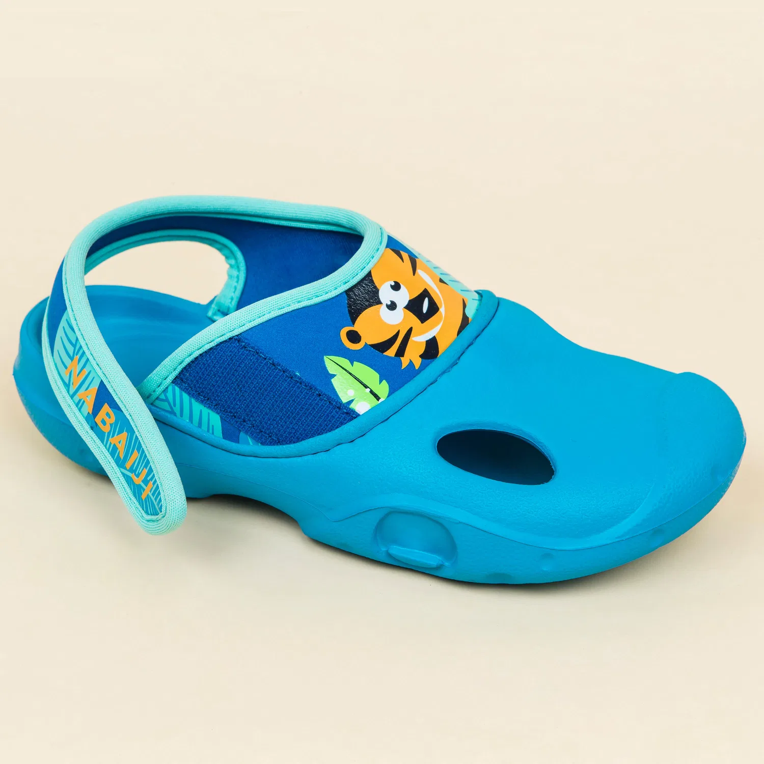 Детские шлепанцы для бассейна с ремешком Tiger Decathlon, Azurblau — фото 4
