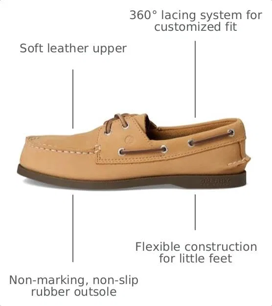 Детские оксфорды для мальчиков Authentic Original Sperry, Sahara — фото 3