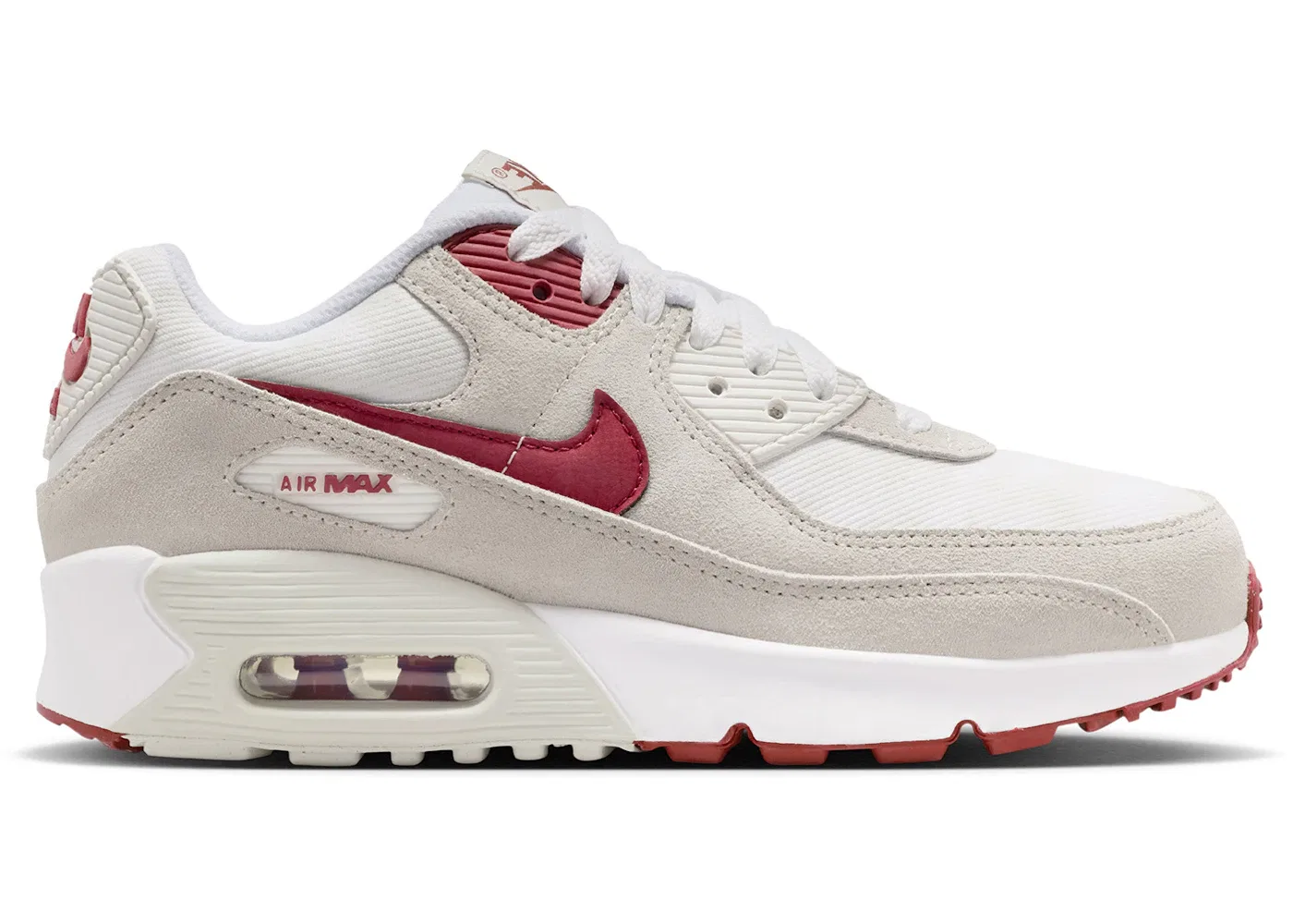 Детские кроссовки Lifestyle Nike Air Max 90 SE, White Light Bone Summit White Team Crimson