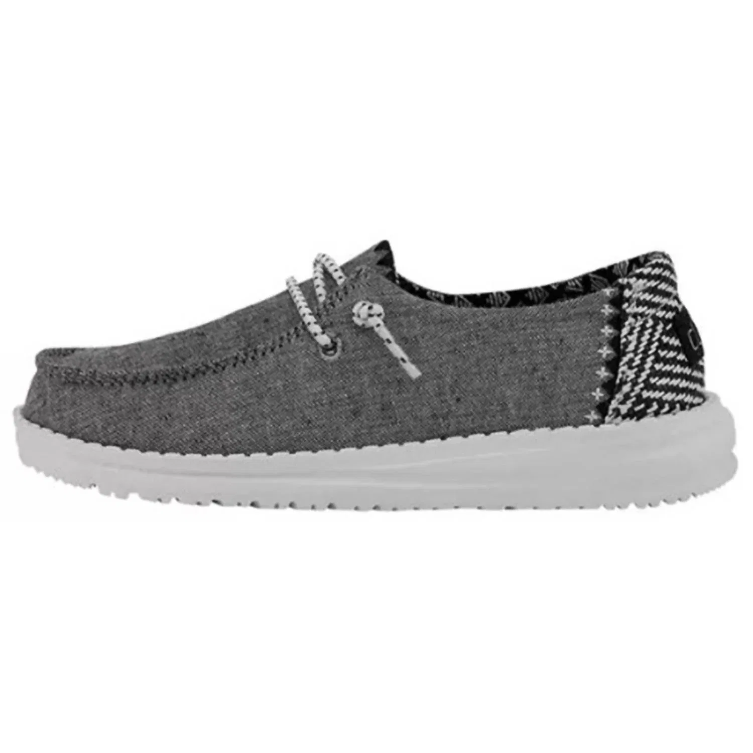 Детские текстильные туфли без застежек Wendy Woven Hey Dude, Onyx Chambray