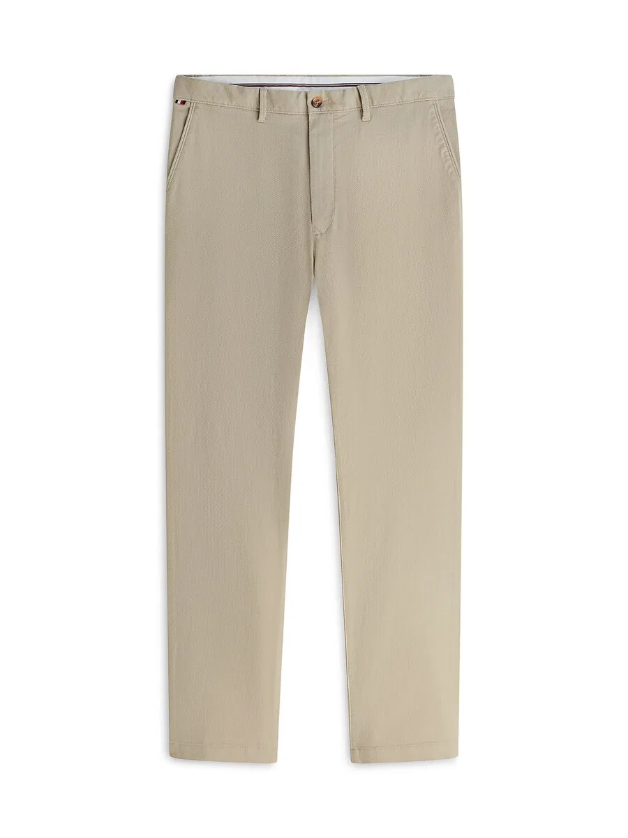 Брюки-чиносы TOMMY HILFIGER Regular 'Denton Straight Textured' бежевого цвета