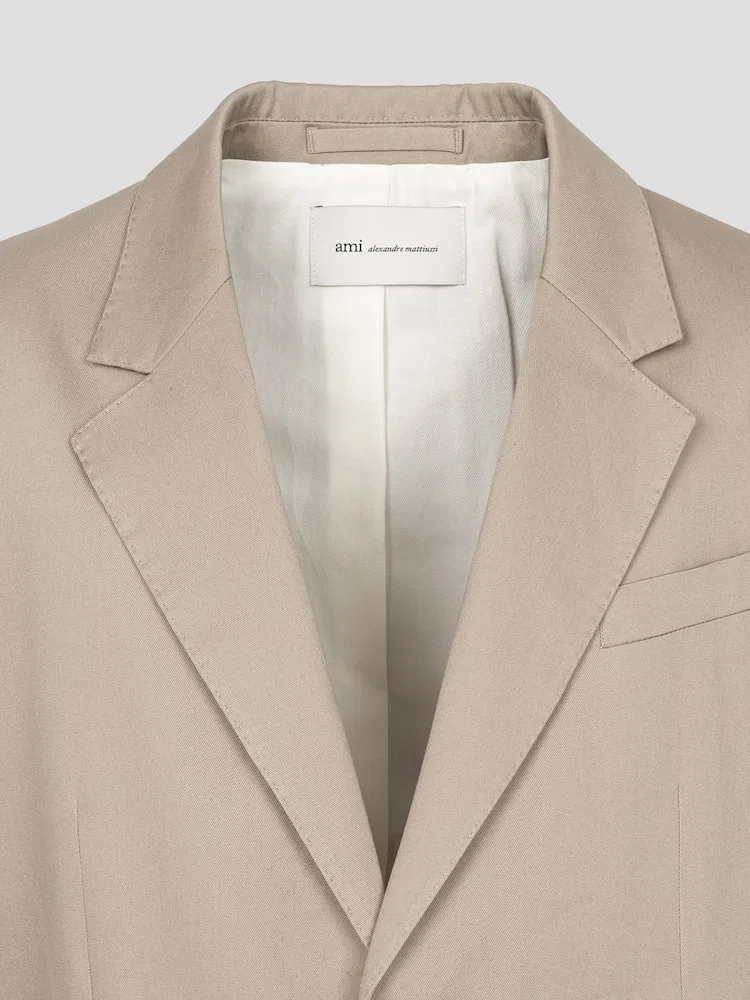 Жакет прямой однобортный, Straight Single Breasted AMI PARIS, Beige — фото 3