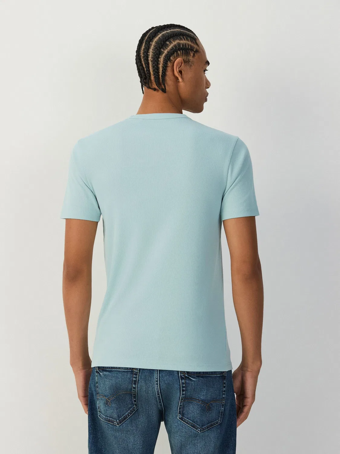 Футболка с рифленой текстурой Slim Fit Next, синий — фото 2