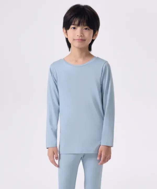 Футболка с круглым вырезом, нижнее белье, Musinsa Standard Kids, голубой серый