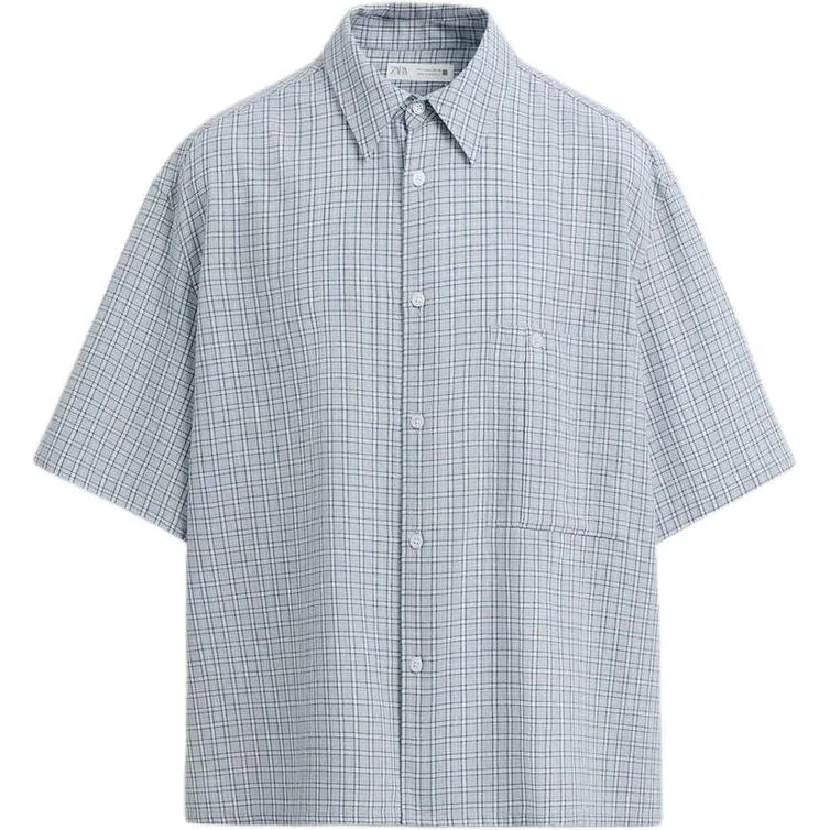 Мужская рубашка с воротником Sky Blue ZARA, Sky Blue