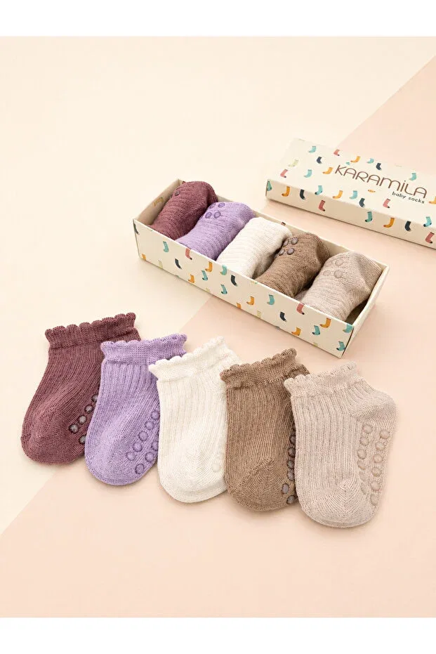 Детский набор носков для девочек с бамбуком Set of 5 baby socks natural bamboo booties Karamila, Pink