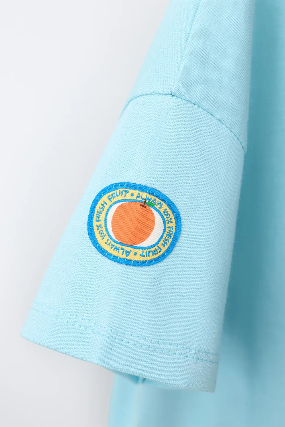Футболка с фруктовым принтом ZARA, Sky Blue — фото 4