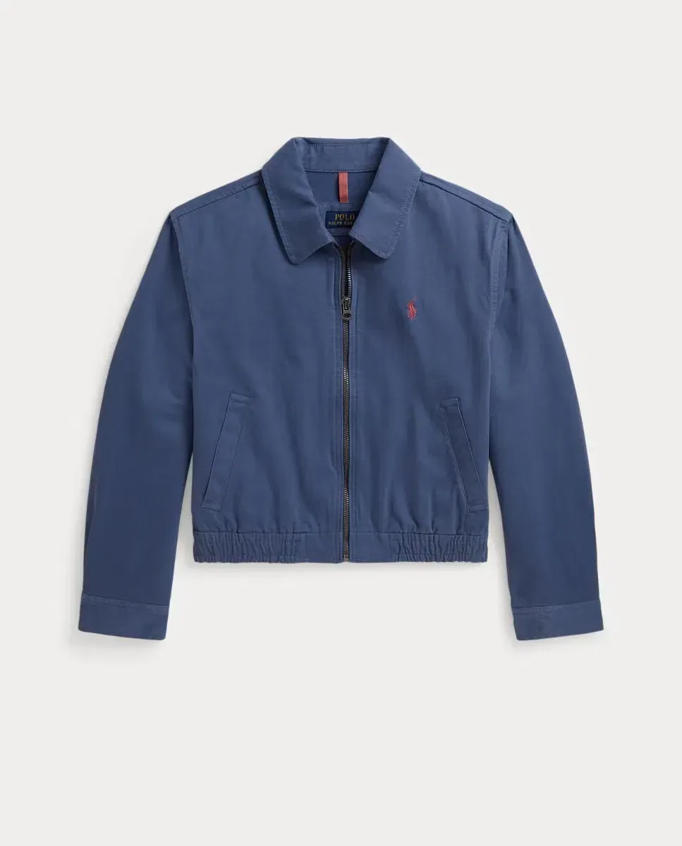 Детская куртка для девочек из хлопка Bomber Polo Ralph Lauren, Azul Índigo