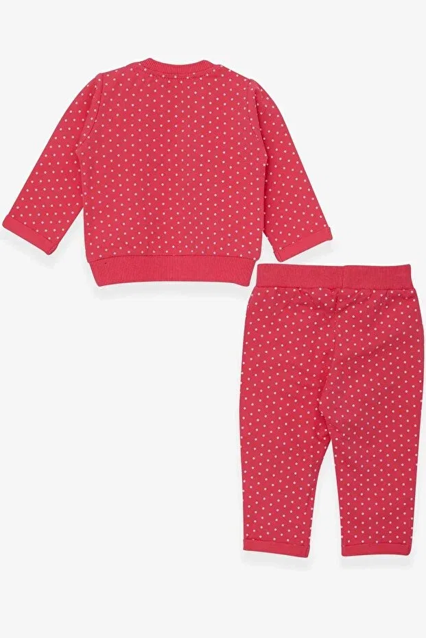 Детский спортивный комплект для девочек с принтом Polka Dot Glitter Printed Breeze, Coral — фото 2
