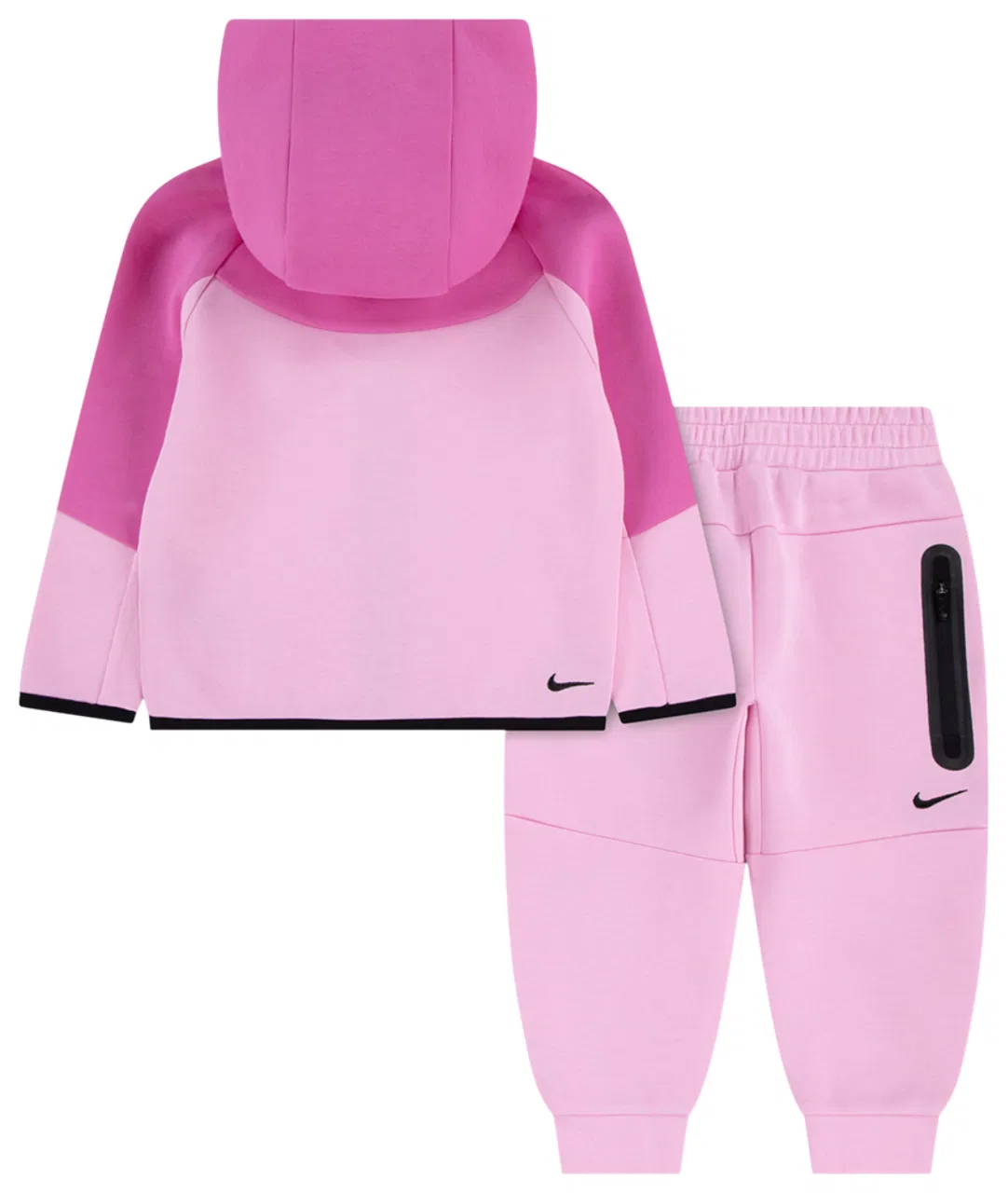 Детский костюм для девочек из двух предметов на молнии Nike Tech Fleece Full-Zip Set, Playful Pink/Pink Rise — фото 2