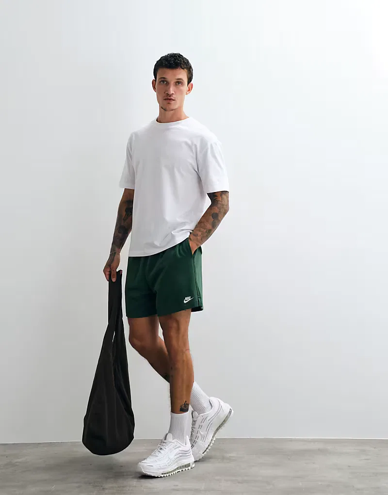Шорты Nike Club из французской махровой ткани с логотипом, зеленые